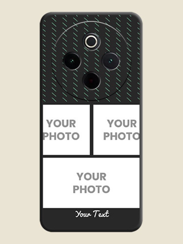 Custom Cross Dotted Pattern with 2 Image Holder On Space Black Custom Soft Matte Mobile Back Cover - Vivo T4 5G - alternate view