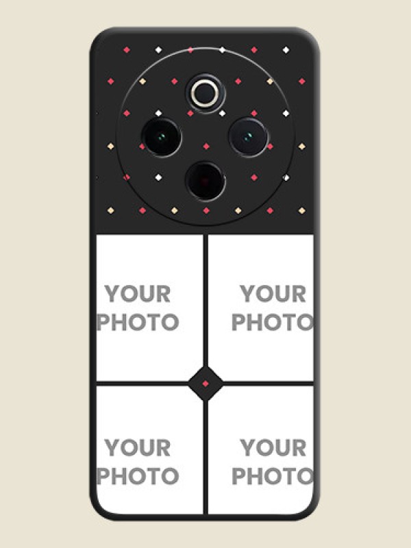 Custom Multicolor Dotted Pattern with 4 Image Holder On Space Black Custom Soft Matte Mobile Back Cover - Vivo T4 5G - alternate view