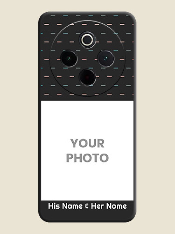 Custom Line Pattern Design with Text On Space Black Custom Soft Matte Mobile Back Cover - Vivo T4 5G - alternate view