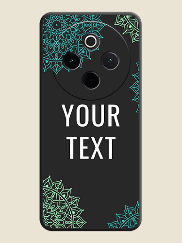 Custom Your Name with Floral Design On Space Black Custom Soft Matte Mobile Back Cover - Vivo T4 5G - alternate view