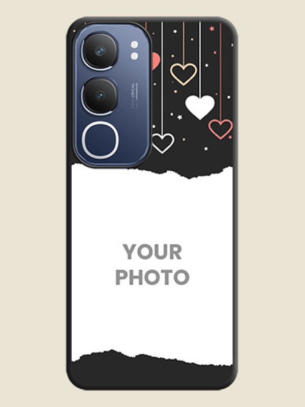 Custom Love Hangings with Splash Wave Picture On Space Black Custom Soft Matte Mobile Back Cover - Vivo T4 Lite - alternate view