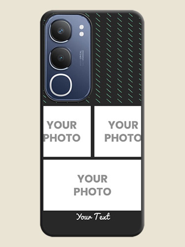 Custom Cross Dotted Pattern with 2 Image Holder On Space Black Custom Soft Matte Mobile Back Cover - Vivo T4 Lite - alternate view