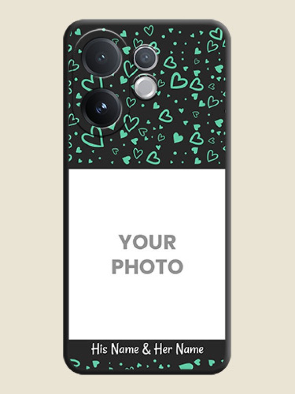 Custom Sea Green Indefinite Love Pattern on Photo On Space Black Custom Soft Matte Mobile Back Cover - Vivo T4 Pro 5G - alternate view