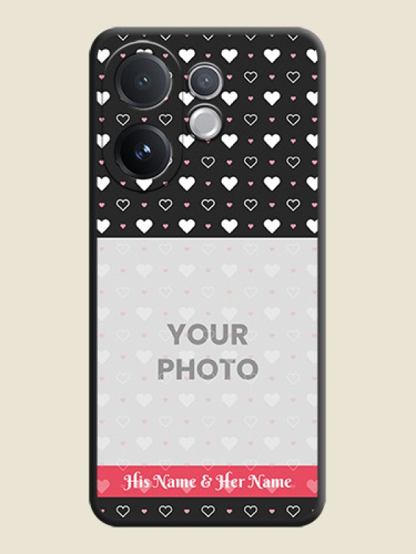 Custom White Color Love Symbols with Text Design on Photo On Space Black Custom Soft Matte Mobile Back Cover - Vivo T4 Pro 5G - alternate view