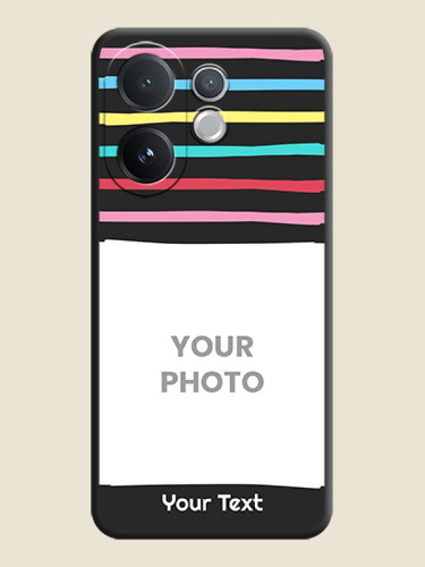 Custom Multicolor Lines with Image On Space Black Custom Soft Matte Mobile Back Cover - Vivo T4 Pro 5G - alternate view