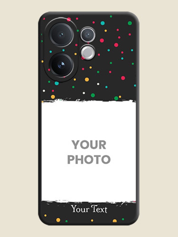 Custom Multicolor Dotted Pattern with Text On Space Black Custom Soft Matte Mobile Back Cover - Vivo T4 Pro 5G - alternate view
