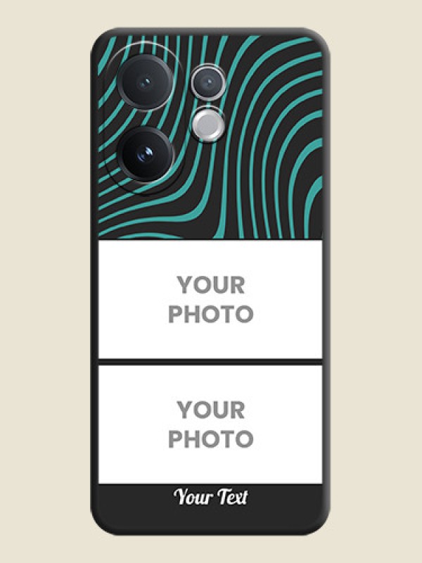 Custom Wave Pattern with 2 Image Holder On Space Black Custom Soft Matte Mobile Back Cover - Vivo T4 Pro 5G - alternate view