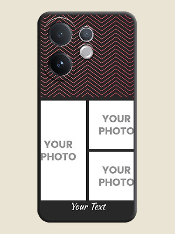 Custom Wave Pattern with 3 Image Holder On Space Black Custom Soft Matte Mobile Back Cover - Vivo T4 Pro 5G - alternate view