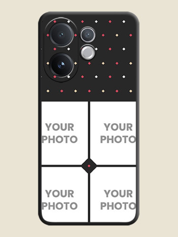 Custom Multicolor Dotted Pattern with 4 Image Holder On Space Black Custom Soft Matte Mobile Back Cover - Vivo T4 Pro 5G - alternate view