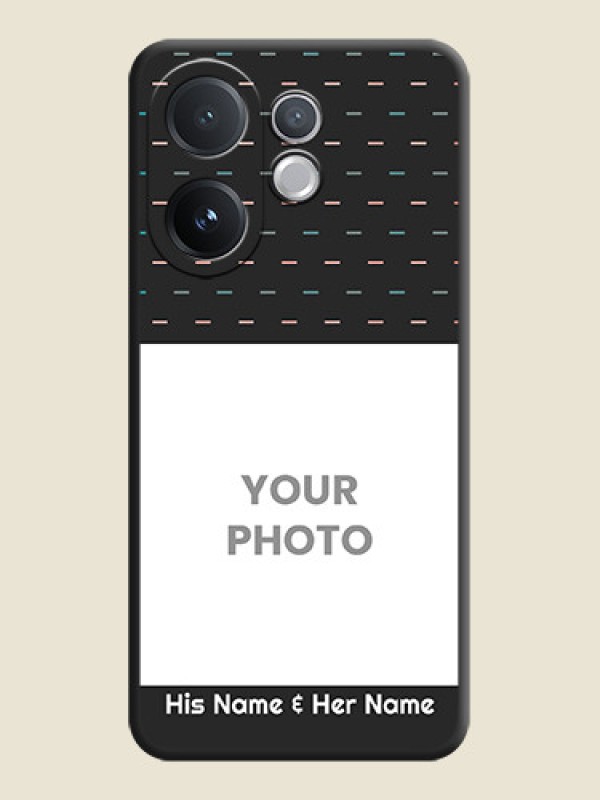 Custom Line Pattern Design with Text On Space Black Custom Soft Matte Mobile Back Cover - Vivo T4 Pro 5G - alternate view