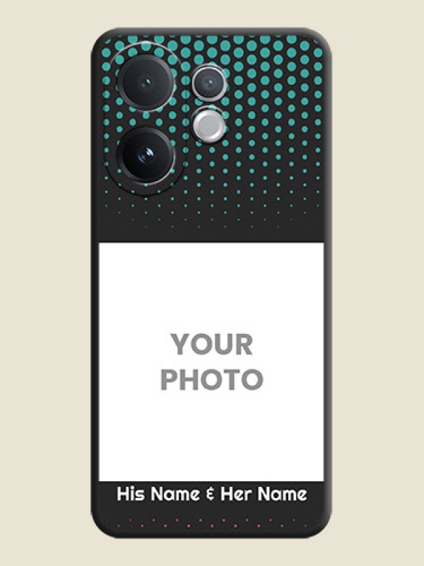 Custom Faded Dots with Grunge Photo Frame and Text On Space Black Custom Soft Matte Mobile Back Cover - Vivo T4 Pro 5G - alternate view