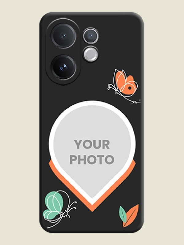 Custom Upload Pic With Simple Butterly Design On Space Black Custom Soft Matte Mobile Back Cover - Vivo T4 Pro 5G - alternate view