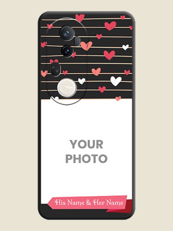 Custom Love Pattern with Name on Pink Ribbon on Photo On Space Black Custom Soft Matte Mobile Back Cover - Vivo T4 Ultra 5G - alternate view