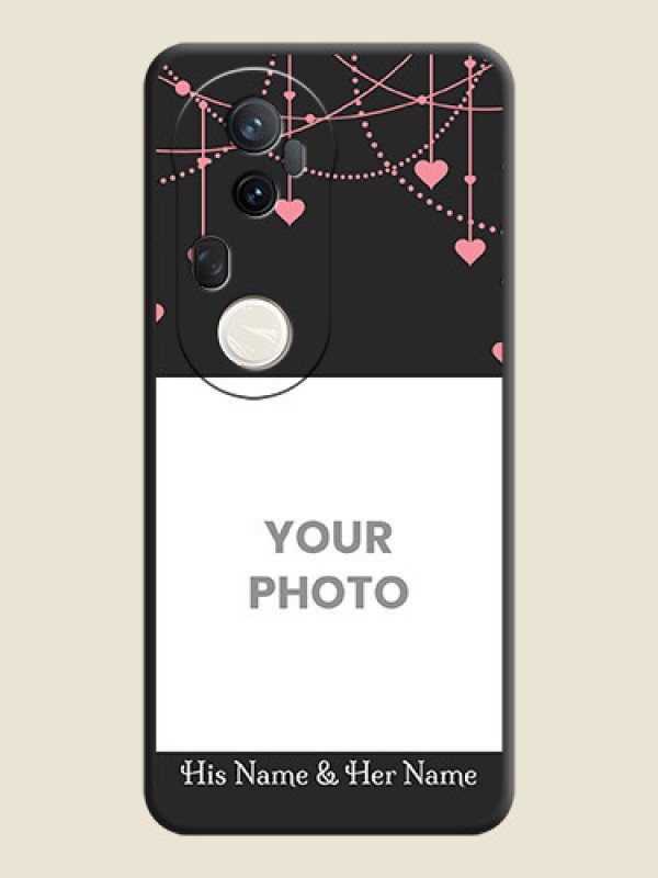 Custom Pink Love Hangings with Text On Space Black Custom Soft Matte Mobile Back Cover - Vivo T4 Ultra 5G - alternate view