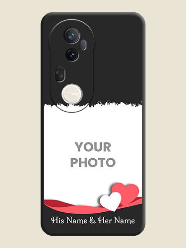 Custom Pin Color Love Shaped Ribbon Design with Text On Space Black Custom Soft Matte Mobile Back Cover - Vivo T4 Ultra 5G - alternate view