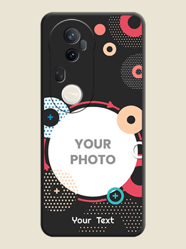 Custom Multicoloured Round Image On Space Black Custom Soft Matte Mobile Back Cover - Vivo T4 Ultra 5G - alternate view