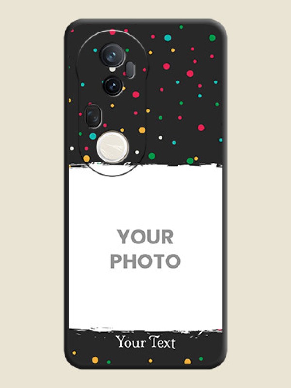 Custom Multicolor Dotted Pattern with Text On Space Black Custom Soft Matte Mobile Back Cover - Vivo T4 Ultra 5G - alternate view