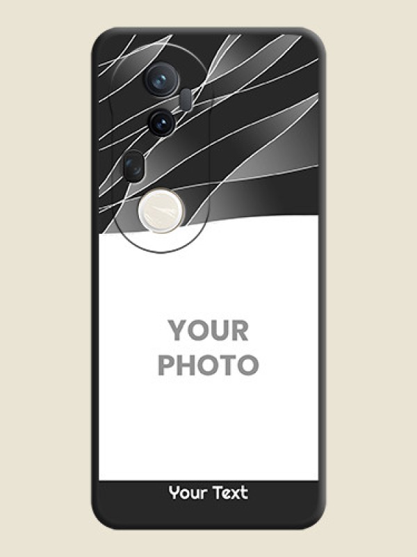 Custom Mixed Wave Lines on Photo On Space Black Custom Soft Matte Mobile Back Cover - Vivo T4 Ultra 5G - alternate view