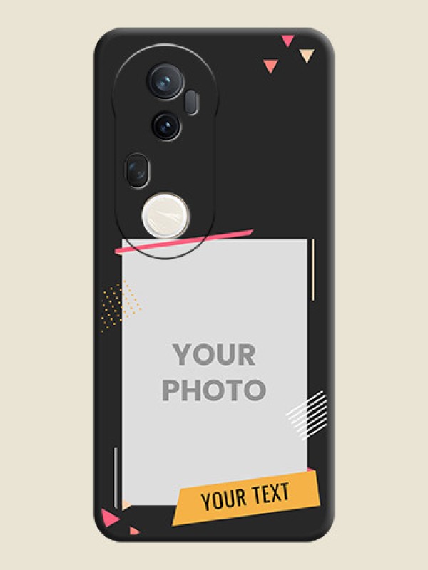 Custom Photo Frame with Triangle Small Dots on Photo On Space Black Custom Soft Matte Mobile Back Cover - Vivo T4 Ultra 5G - alternate view