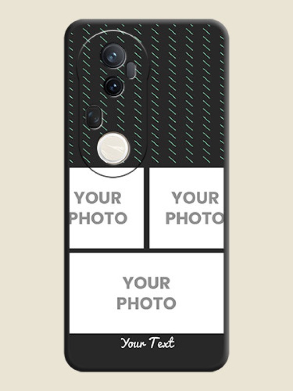 Custom Cross Dotted Pattern with 2 Image Holder On Space Black Custom Soft Matte Mobile Back Cover - Vivo T4 Ultra 5G - alternate view
