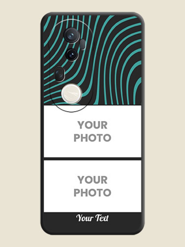 Custom Wave Pattern with 2 Image Holder On Space Black Custom Soft Matte Mobile Back Cover - Vivo T4 Ultra 5G - alternate view
