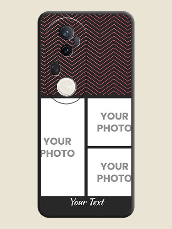 Custom Wave Pattern with 3 Image Holder On Space Black Custom Soft Matte Mobile Back Cover - Vivo T4 Ultra 5G - alternate view