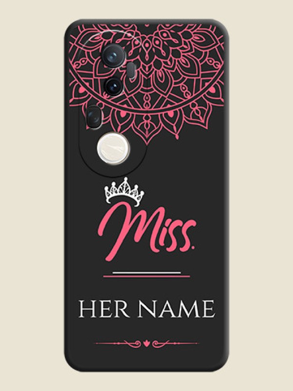 Custom Mrs Name with Floral Design On Space Black Custom Soft Matte Mobile Back Cover - Vivo T4 Ultra 5G - alternate view