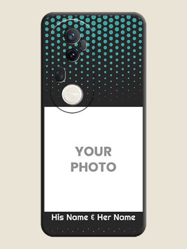 Custom Faded Dots with Grunge Photo Frame and Text On Space Black Custom Soft Matte Mobile Back Cover - Vivo T4 Ultra 5G - alternate view
