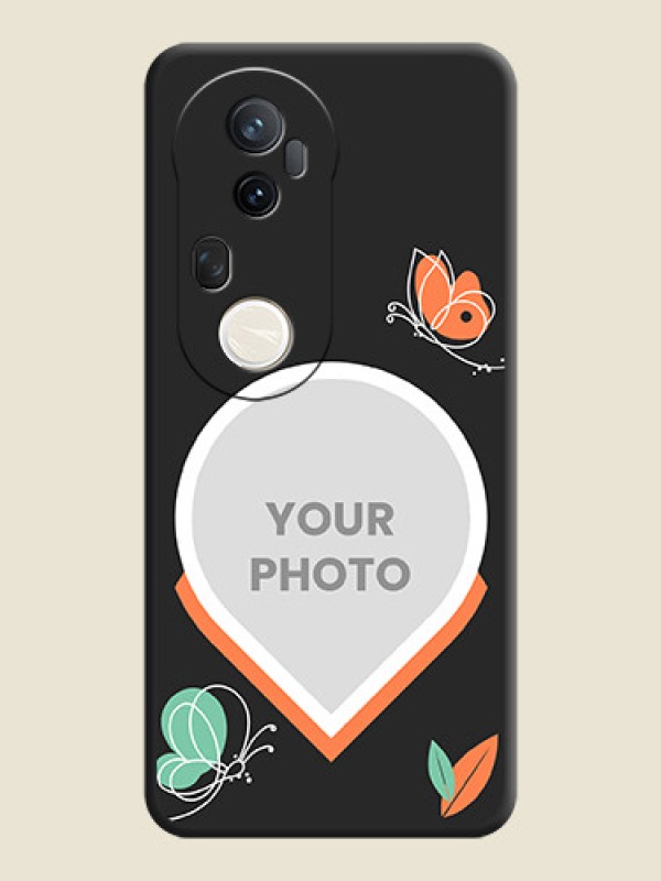 Custom Upload Pic With Simple Butterly Design On Space Black Custom Soft Matte Mobile Back Cover - Vivo T4 Ultra 5G - alternate view