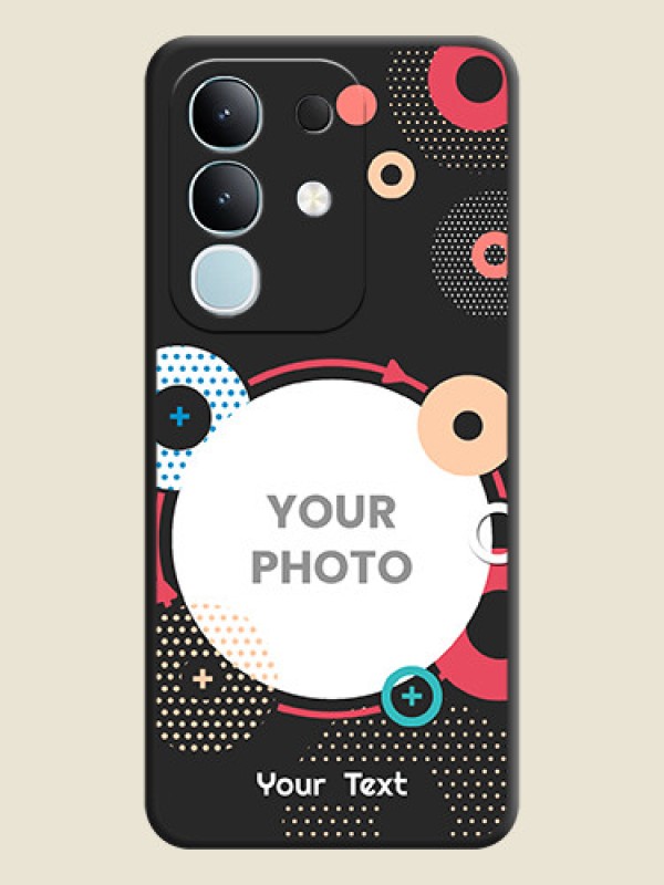 Custom Multicoloured Round Image On Space Black Custom Soft Matte Mobile Back Cover - Vivo T4x 5G - alternate view