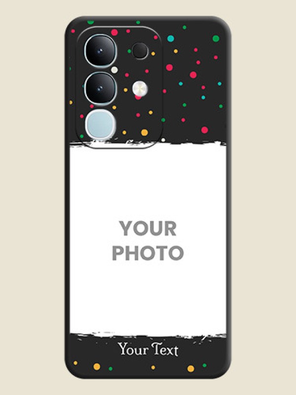 Custom Multicolor Dotted Pattern with Text On Space Black Custom Soft Matte Mobile Back Cover - Vivo T4x 5G - alternate view