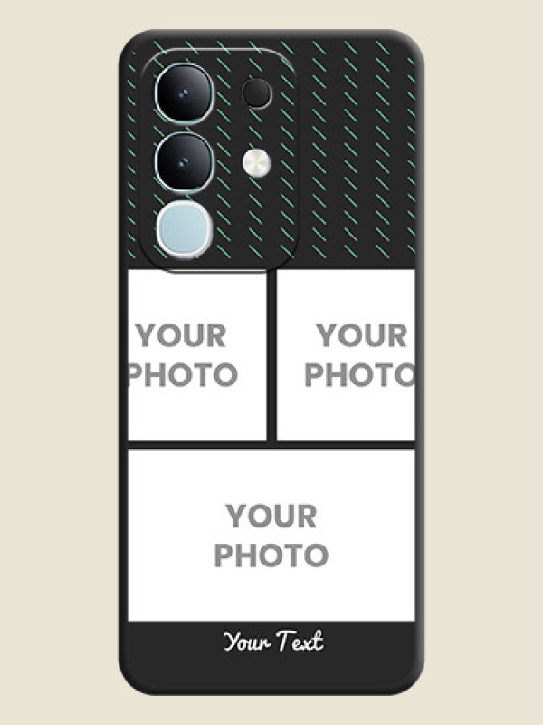 Custom Cross Dotted Pattern with 2 Image Holder On Space Black Custom Soft Matte Mobile Back Cover - Vivo T4x 5G - alternate view