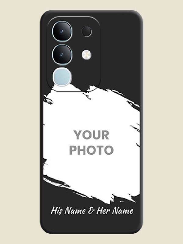 Custom Grunge Brush Strokes on Photo On Space Black Custom Soft Matte Mobile Back Cover - Vivo T4x 5G - alternate view