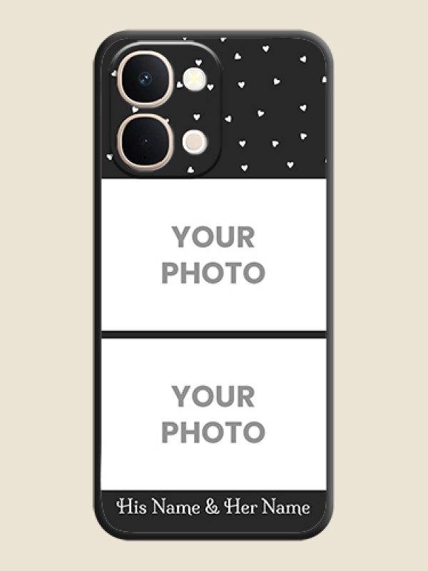 Custom Miniature Love Symbols with Name On Space Black Custom Soft Matte Mobile Back Cover - Vivo T5X 5G - alternate view