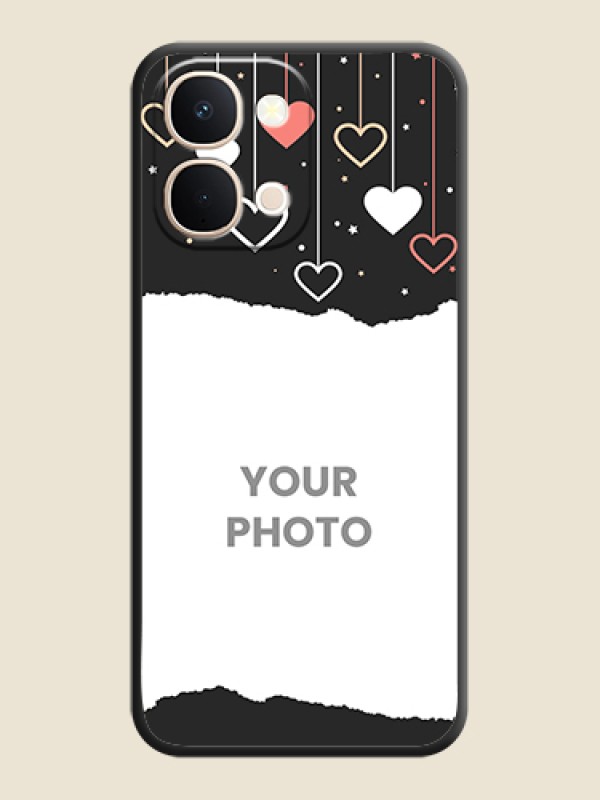 Custom Love Hangings with Splash Wave Picture On Space Black Custom Soft Matte Mobile Back Cover - Vivo T5X 5G - alternate view
