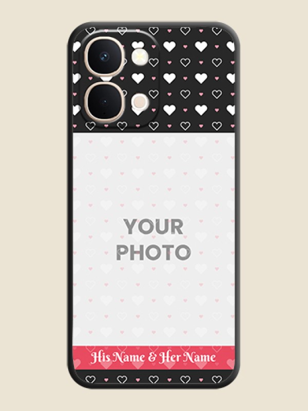Custom White Color Love Symbols with Text Design on Photo On Space Black Custom Soft Matte Mobile Back Cover - Vivo T5X 5G - alternate view
