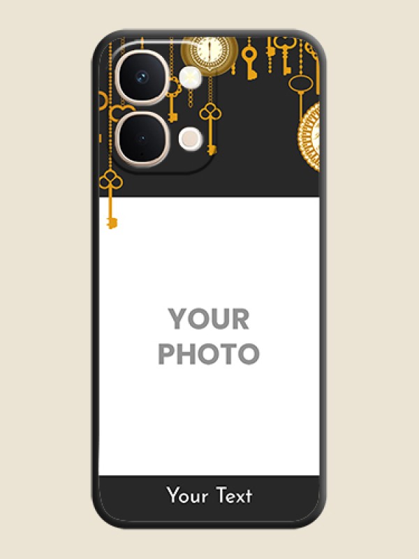 Custom Decorative Design with Text On Space Black Custom Soft Matte Mobile Back Cover - Vivo T5X 5G - alternate view