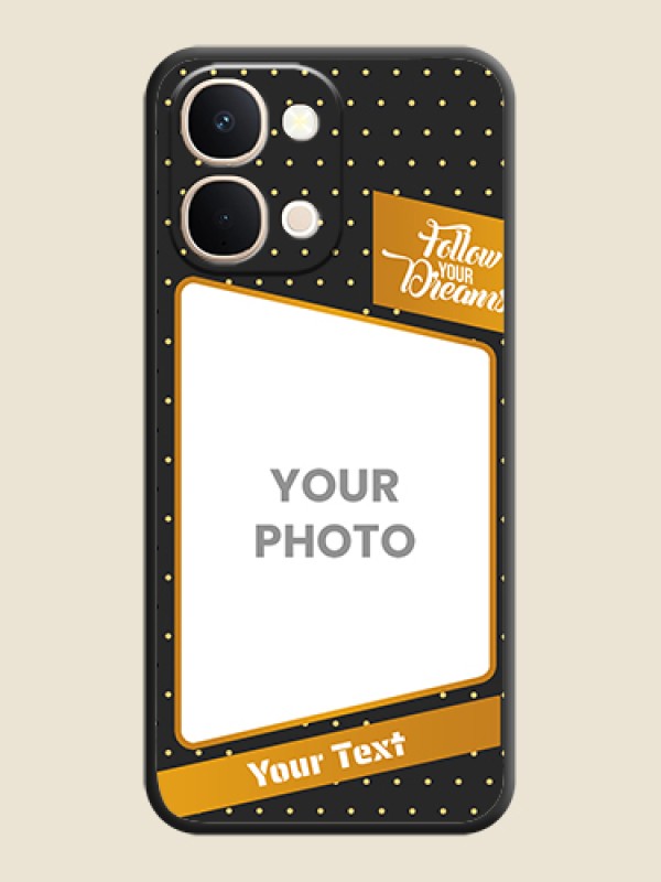 Custom Follow Your Dreams with White Dots On Space Black Custom Soft Matte Mobile Back Cover - Vivo T5X 5G - alternate view