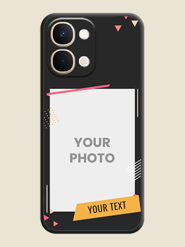 Custom Photo Frame with Triangle Small Dots on Photo On Space Black Custom Soft Matte Mobile Back Cover - Vivo T5X 5G - alternate view