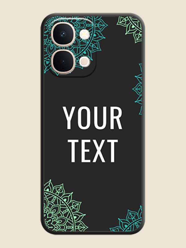 Custom Your Name with Floral Design On Space Black Custom Soft Matte Mobile Back Cover - Vivo T5X 5G - alternate view