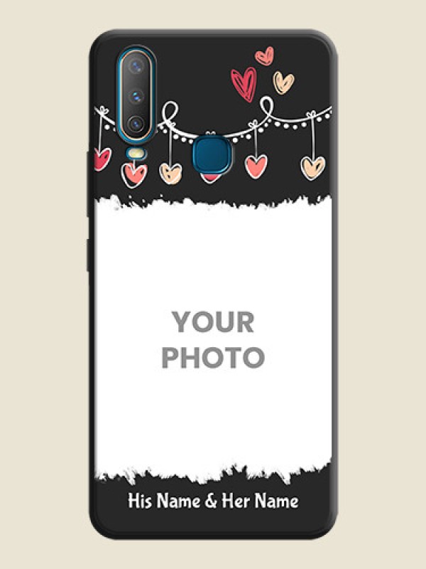 Custom Pink Love Hangings with Name on Space Black Custom Soft Matte Phone Cases - Vivo U10 - alternate view