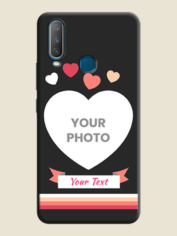 Custom Love Shaped Photo with Colorful Stripes on Personalised Space Black Soft Matte Cases - Vivo U10 - alternate view