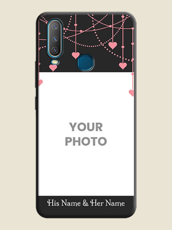 Custom Pink Love Hangings with Text on Space Black Custom Soft Matte Back Cover - Vivo U10 - alternate view