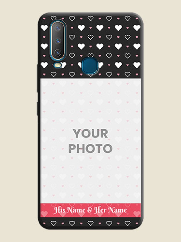 Custom White Color Love Symbols with Text Design - Photo on Space Black Soft Matte Phone Cover - Vivo U10 - alternate view