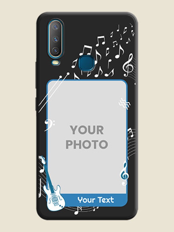 Custom Musical Theme Design with Text - Photo on Space Black Soft Matte Mobile Case - Vivo U10 - alternate view
