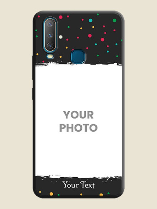 Custom Multicolor Dotted Pattern with Text on Space Black Custom Soft Matte Phone Back Cover - Vivo U10 - alternate view