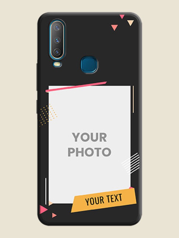Custom Photo Frame with Triangle Small Dots - Photo on Space Black Soft Matte Back Cover - Vivo U10 - alternate view