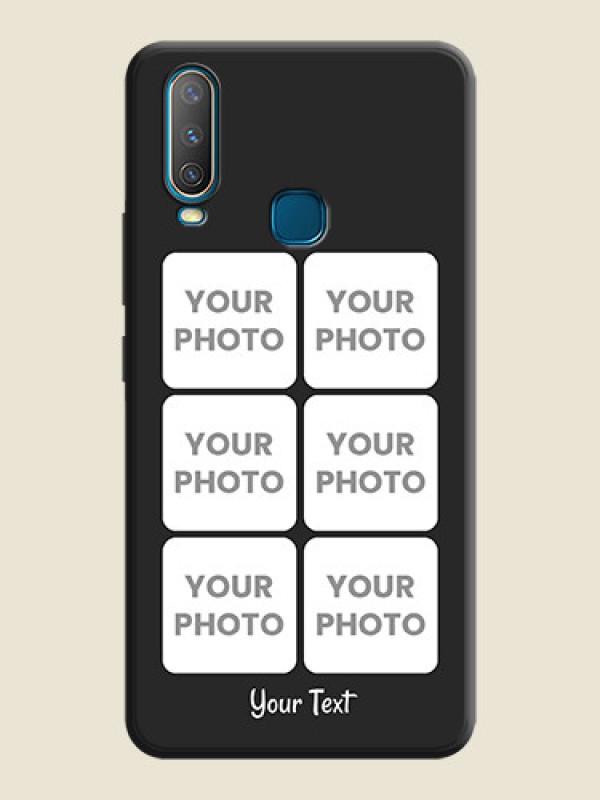 Custom Floral Art with 6 Image Holder - Photo on Space Black Soft Matte Mobile Case - Vivo U10 - alternate view