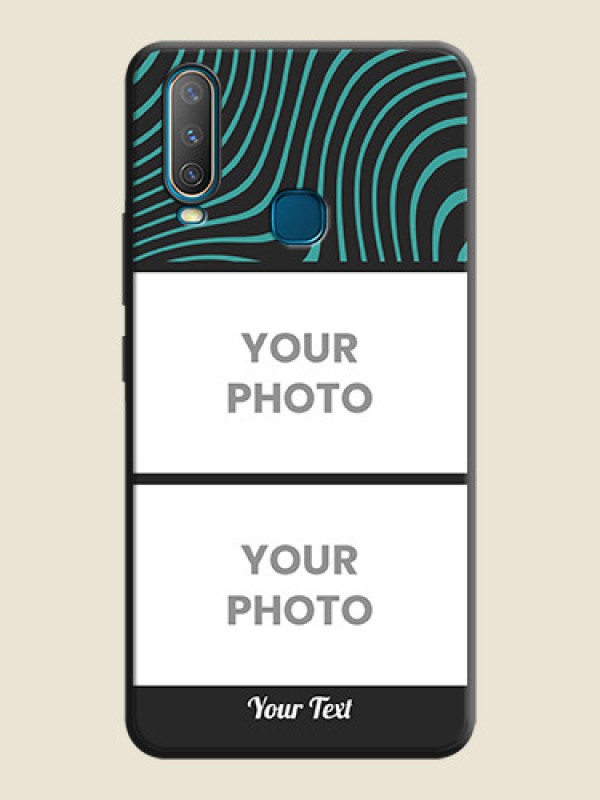 Custom Wave Pattern with 2 Image Holder on Space Black Personalized Soft Matte Phone Covers - Vivo U10 - alternate view