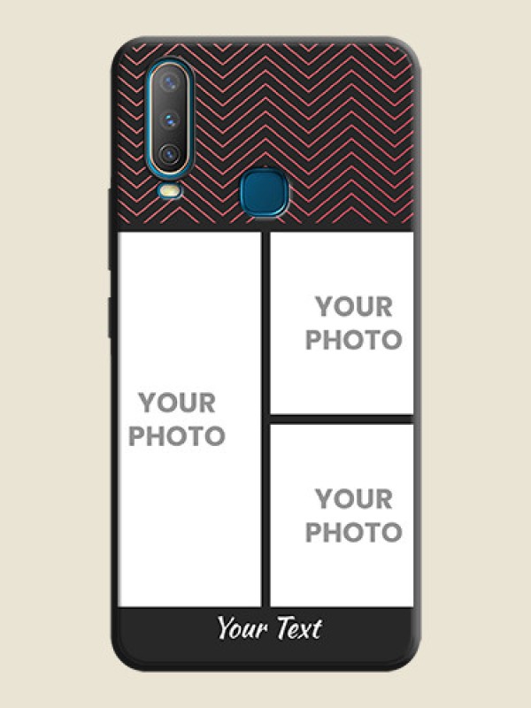 Custom Wave Pattern with 3 Image Holder on Space Black Custom Soft Matte Back Cover - Vivo U10 - alternate view
